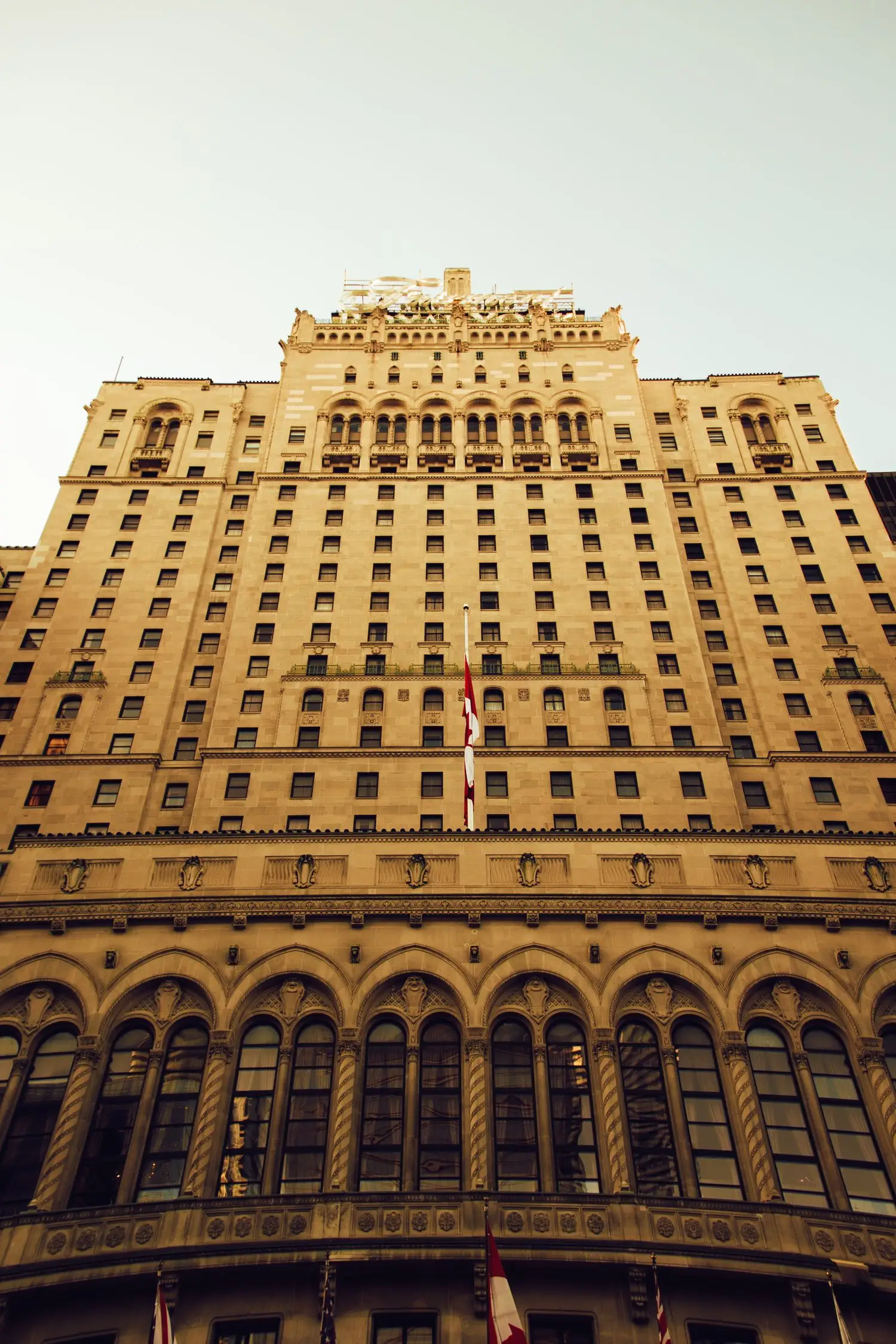 Tall urban hotel building in a Canadian city