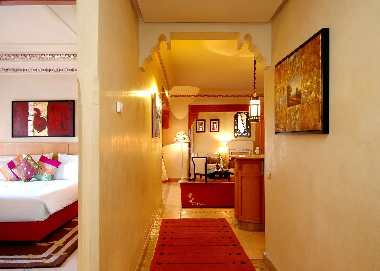 Refined hotel lounge interior